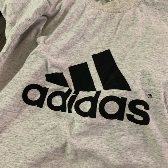 Adidas Grey Cropped T-Shirt - Picture 4 of 5